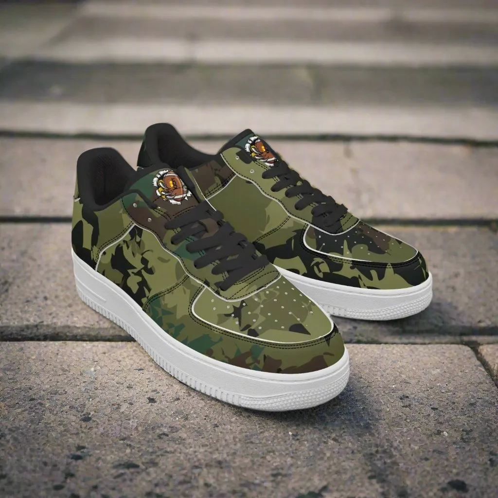 Kicxs Camouflage Low-Top Leather Sports Sneakers