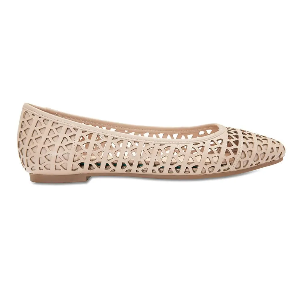 Liberty Flat in Nude Leather