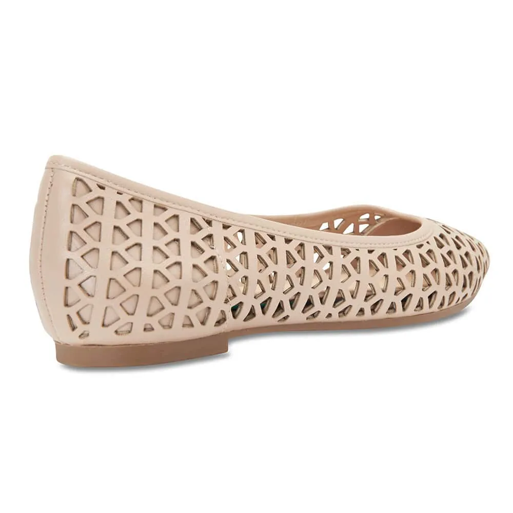 Liberty Flat in Nude Leather