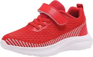LLTMALL Kids Hook and Loop Slip-On Sneakers Breathable Gym School Sport Shoes