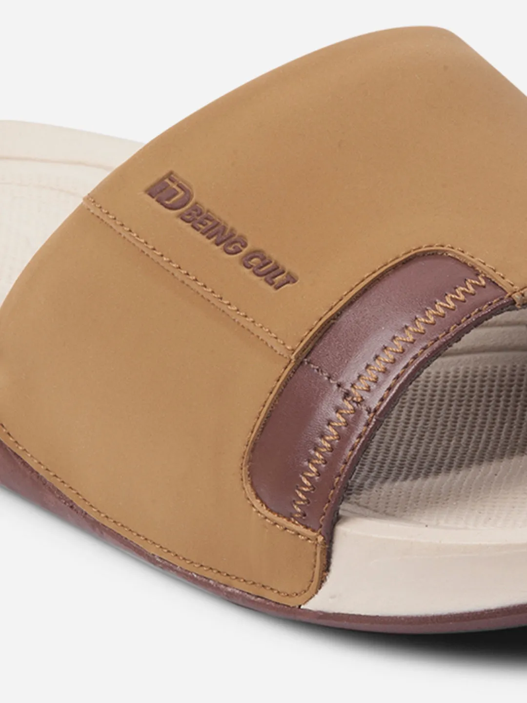 Men's Camel/Brown Active Graphic Printed Slider (IX5019)