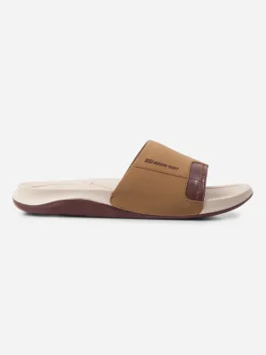 Men's Camel/Brown Active Graphic Printed Slider (IX5019)