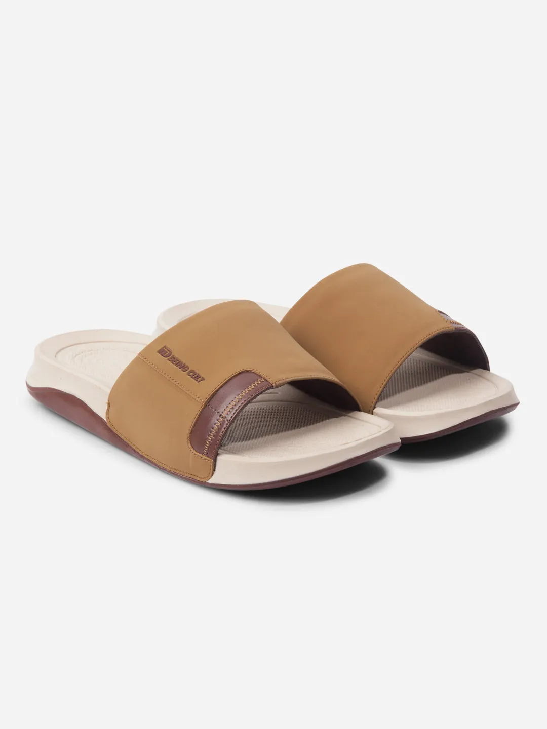 Men's Camel/Brown Active Graphic Printed Slider (IX5019)
