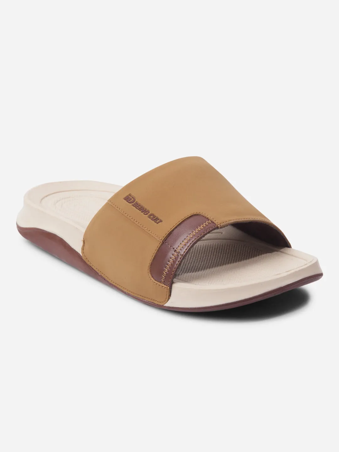 Men's Camel/Brown Active Graphic Printed Slider (IX5019)