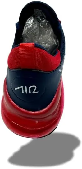Men's Navy Blue and Red Athletic Running Shoes | Lightweight & Breathable Air Cushion Sneakers