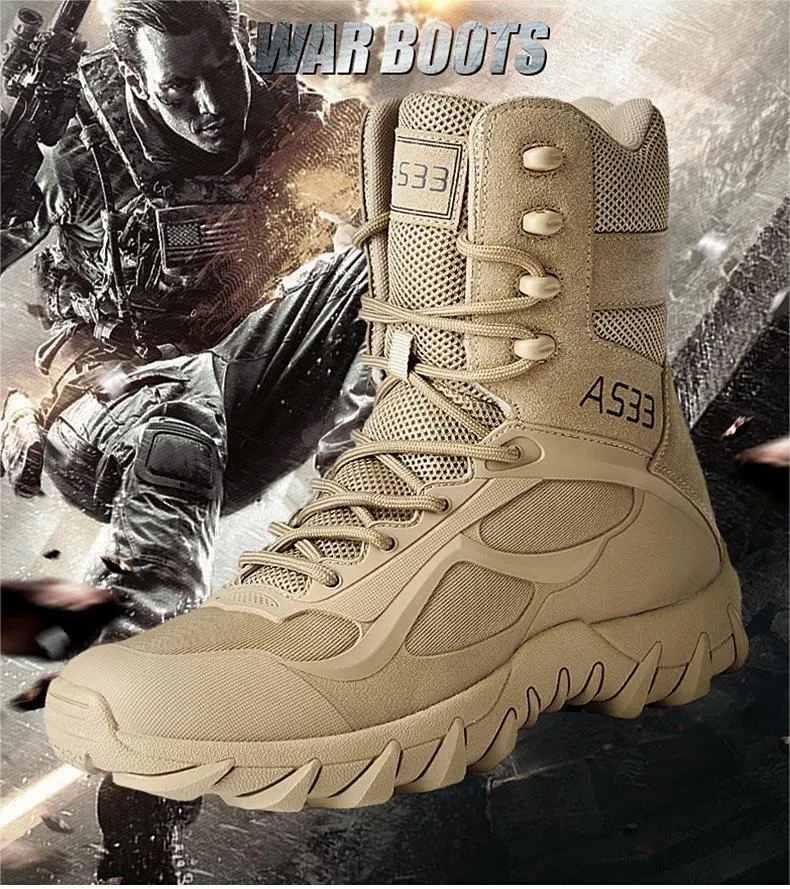 Men's Tactical Boots Lightweight Work Military Boots Side Zipper Jungle boots