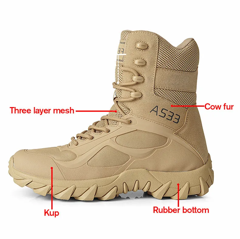 Men's Tactical Boots Lightweight Work Military Boots Side Zipper Jungle boots