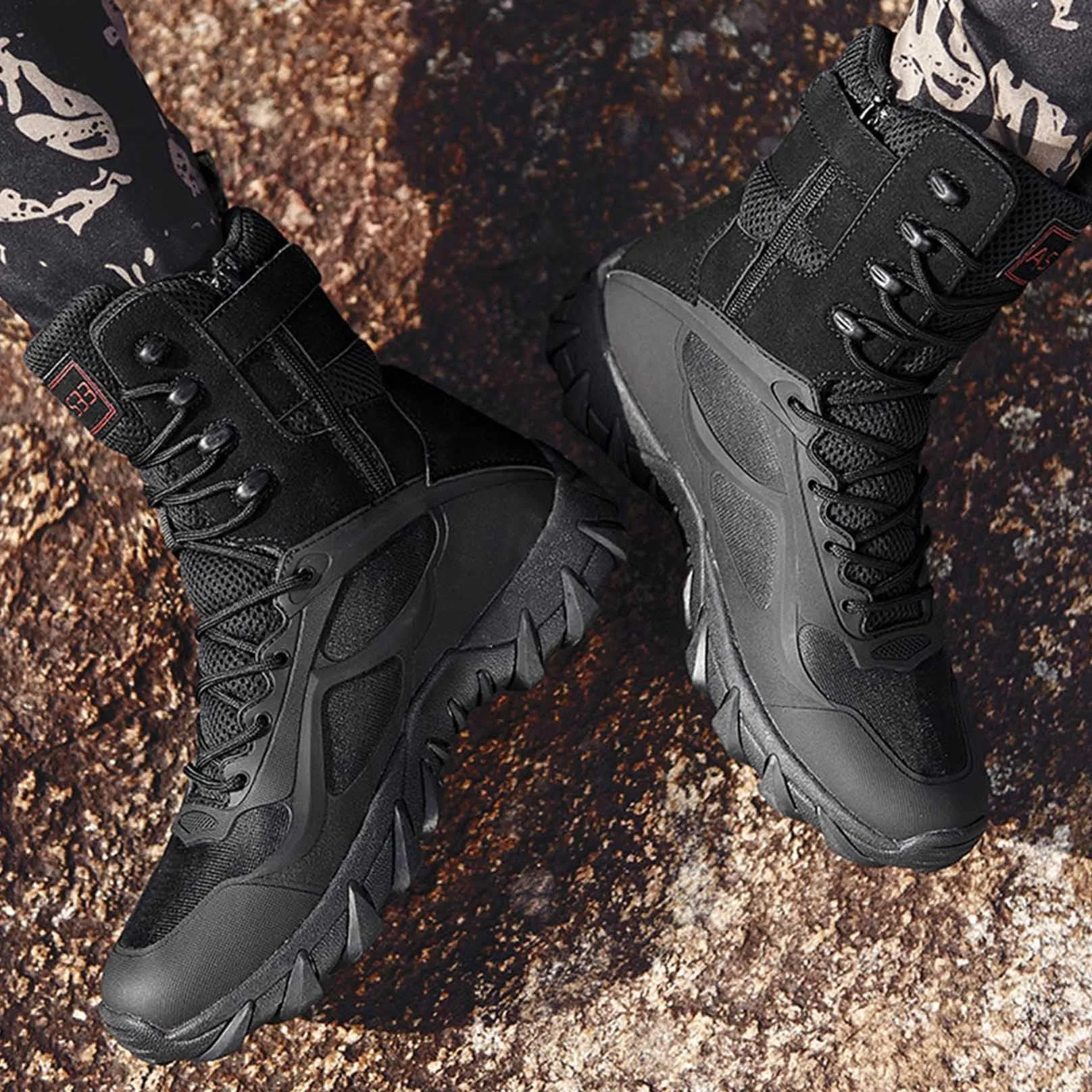 Men's Tactical Boots Lightweight Work Military Boots Side Zipper Jungle boots