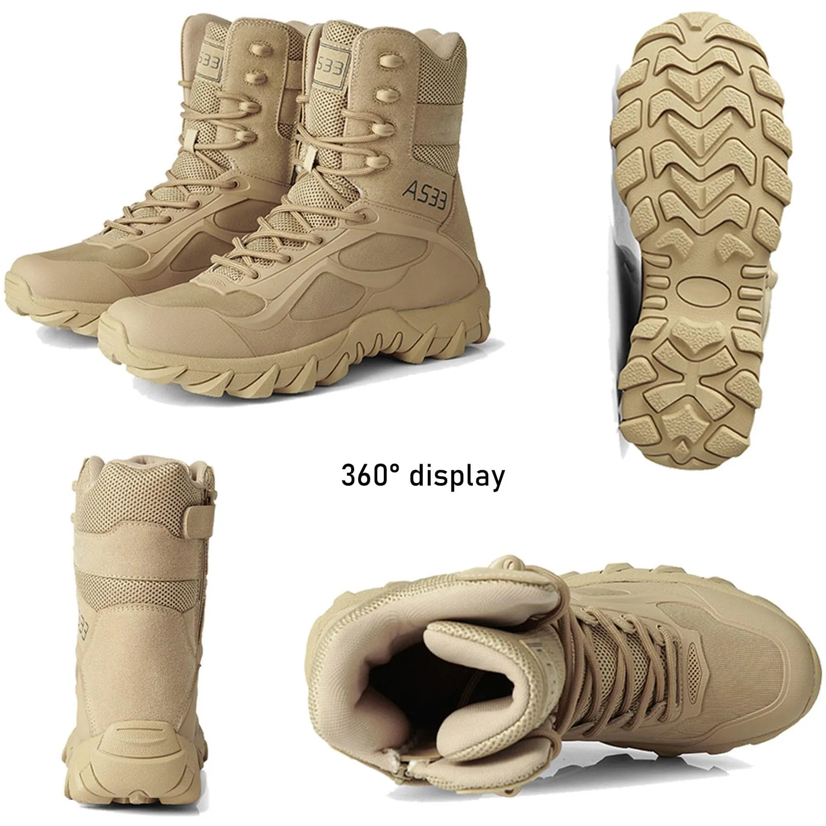 Men's Tactical Boots Lightweight Work Military Boots Side Zipper Jungle boots
