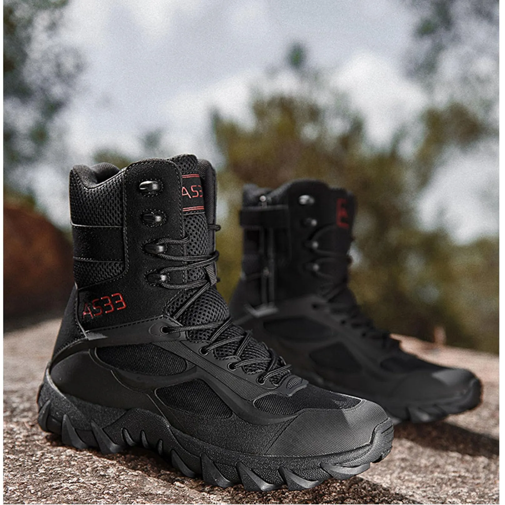 Men's Tactical Boots Lightweight Work Military Boots Side Zipper Jungle boots