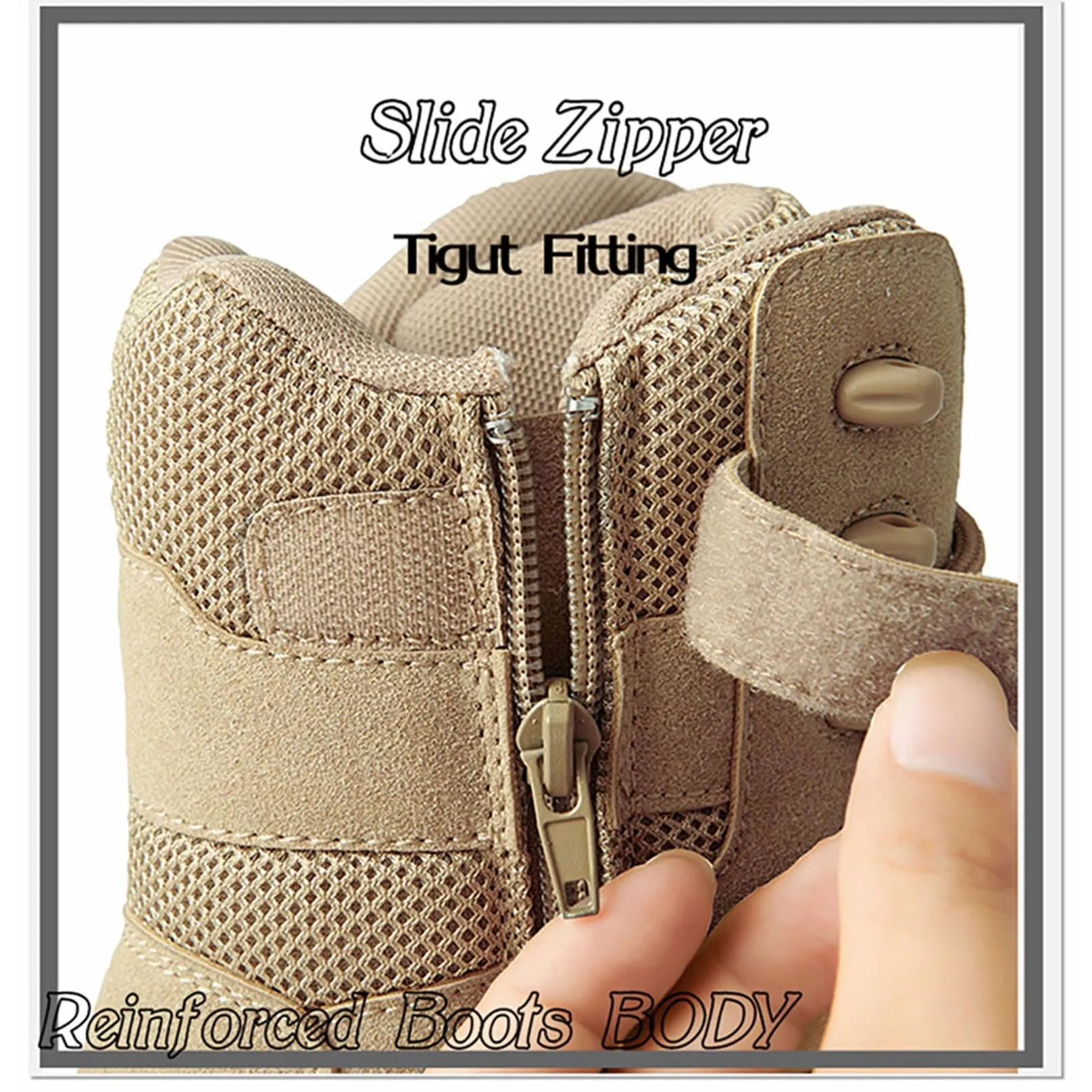Men's Tactical Boots Lightweight Work Military Boots Side Zipper Jungle boots