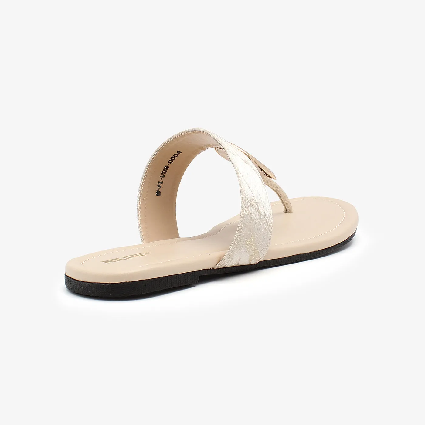 Metallic Brooch Thong Chappal