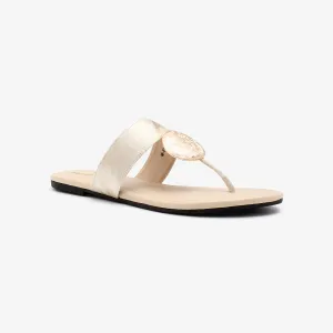 Metallic Brooch Thong Chappal