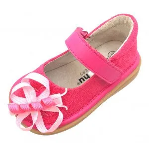 Mooshu Trainers Little Girls Pink Suede Squeaky Mary Jane Shoes 5-9 Toddler