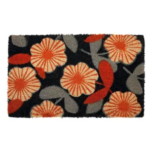 Natural Coir Doormat Floral