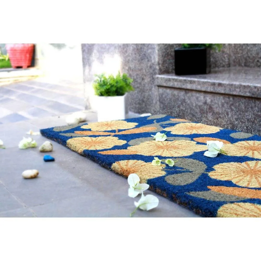 Natural Coir Doormat Floral