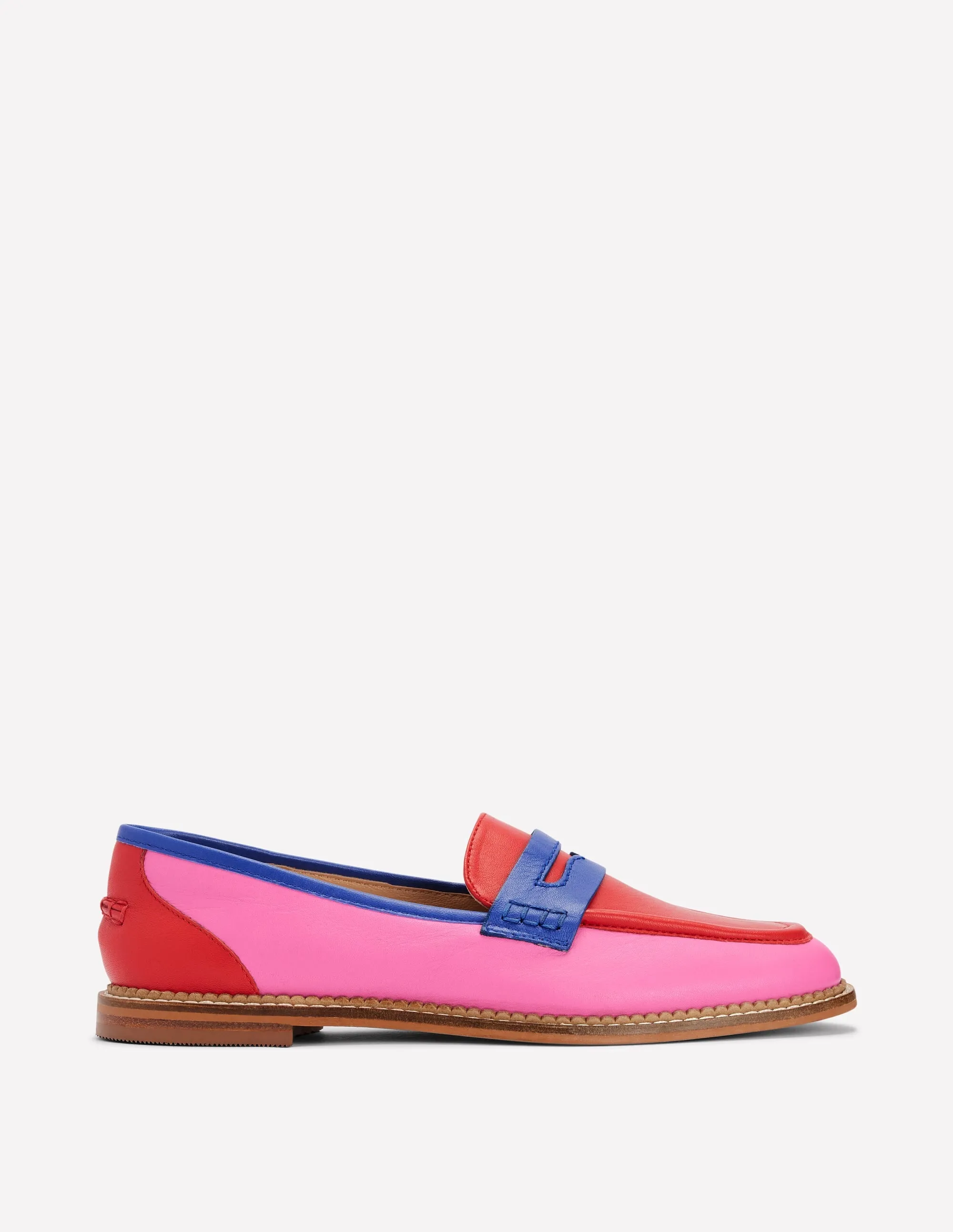 Nya Structured Penny Loafers-Multi Colourblock