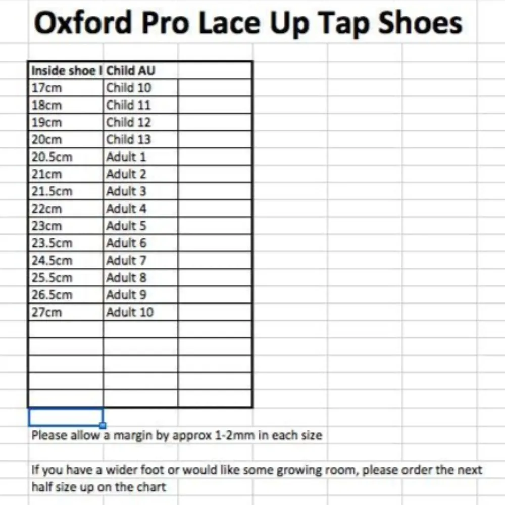 Oxford Lace-Up Tap Shoes (Flexi Sole)