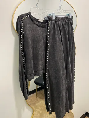 Pearl Beaded Top and Pants Set
