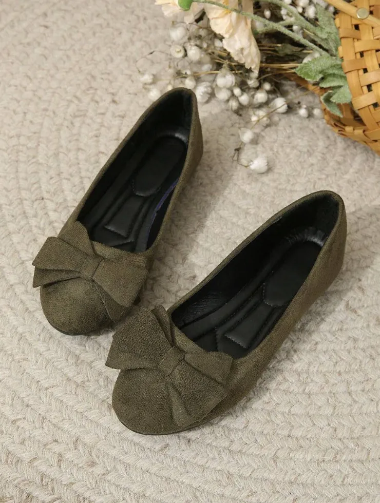 Permilia™ | Wildleder Schleife Detail Ballett Flats