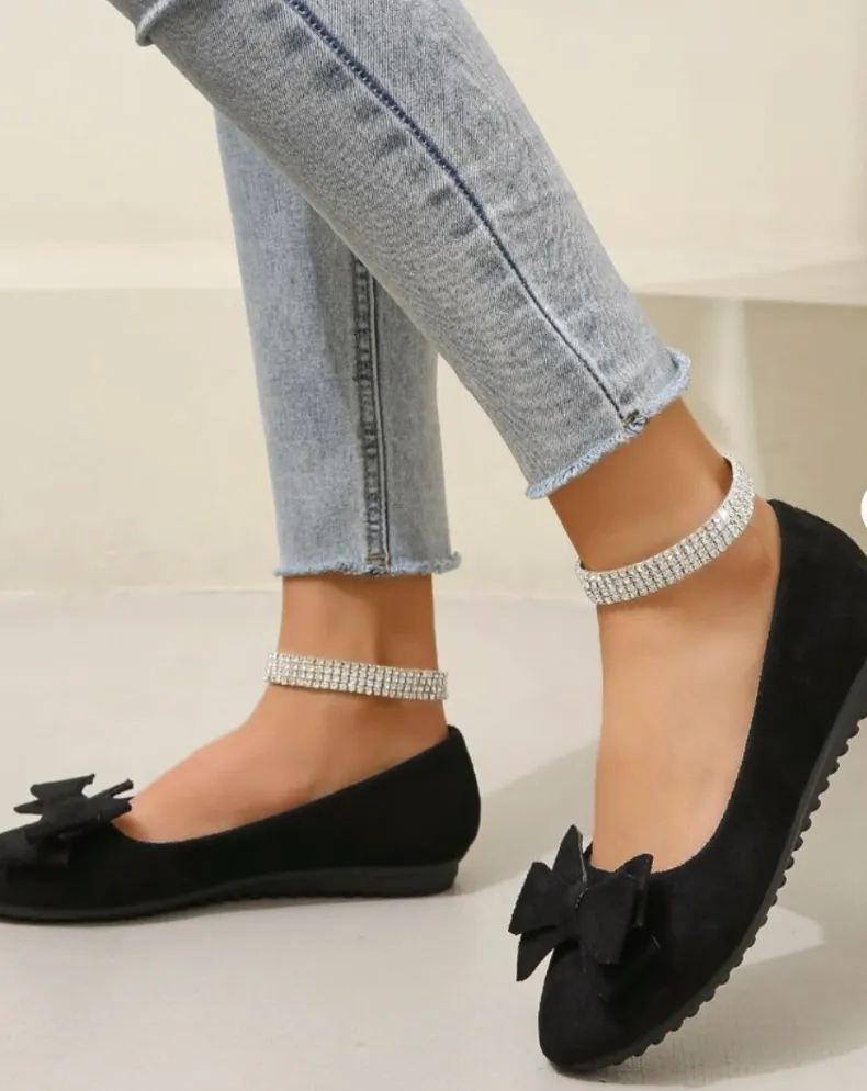 Permilia™ | Wildleder Schleife Detail Ballett Flats