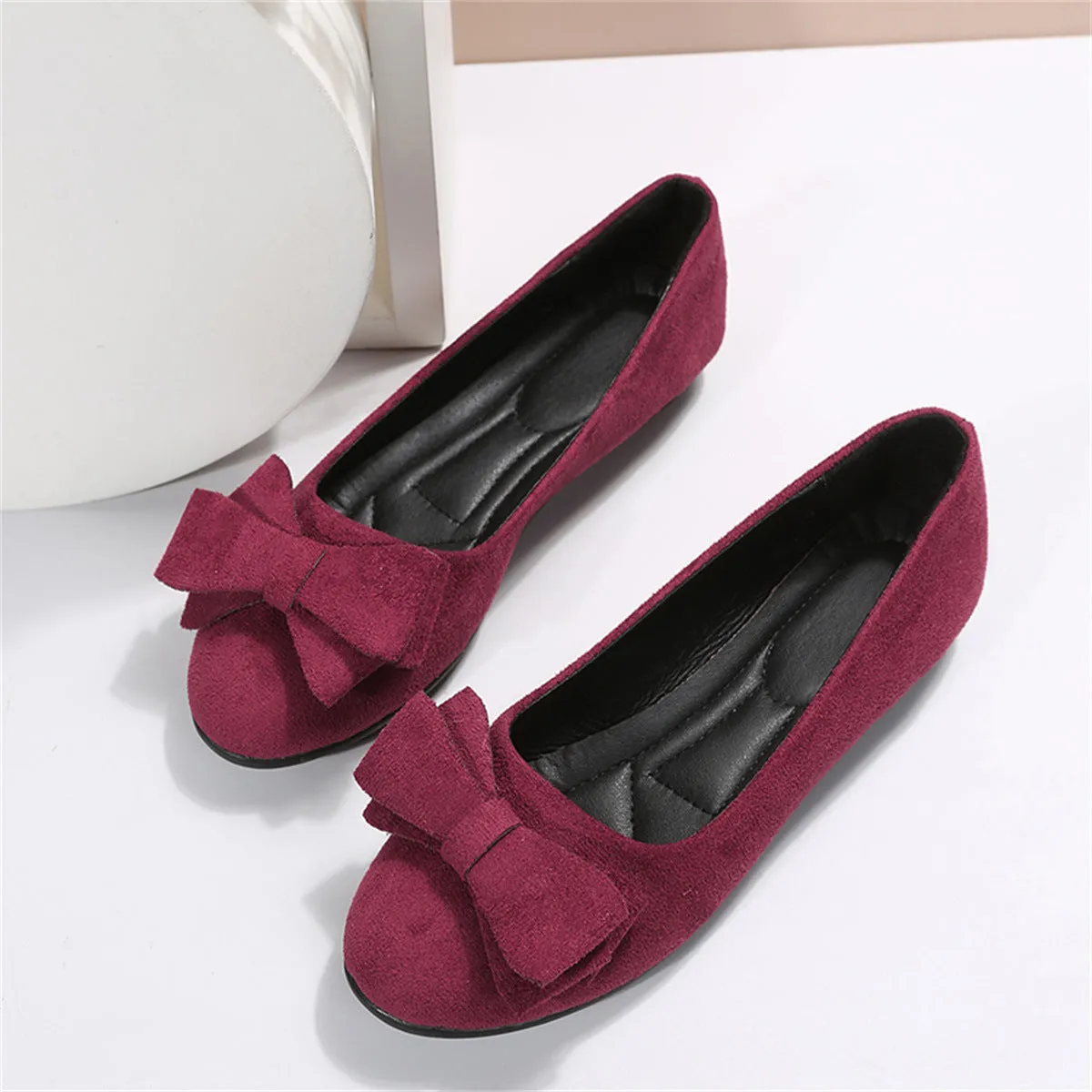 Permilia™ | Wildleder Schleife Detail Ballett Flats