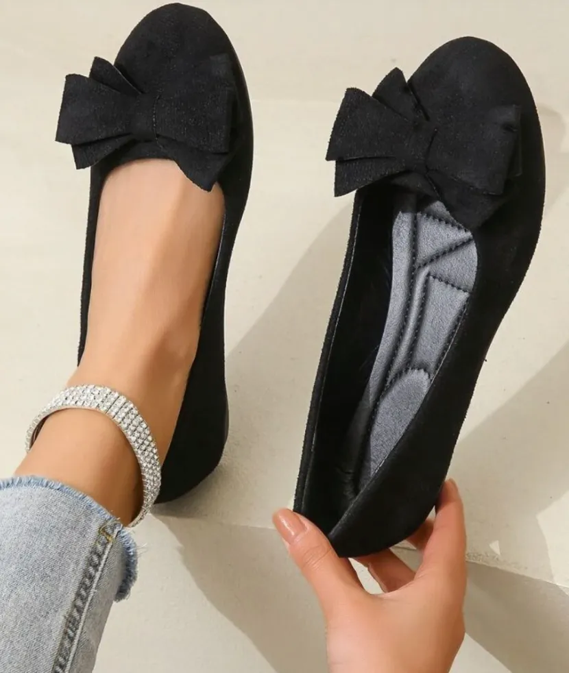 Permilia™ | Wildleder Schleife Detail Ballett Flats