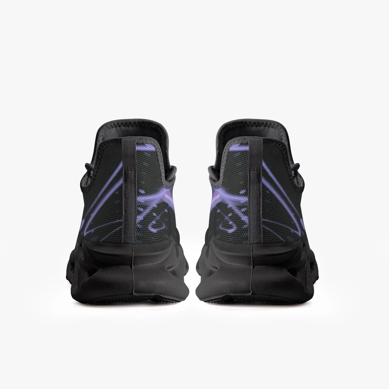 Purple Laser Mesh Knit Bounce Sneakers - Black