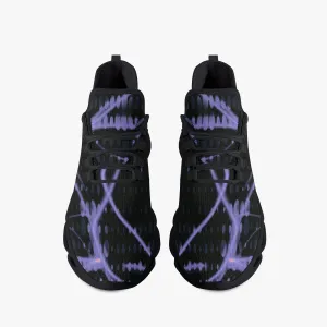 Purple Laser Mesh Knit Bounce Sneakers - Black
