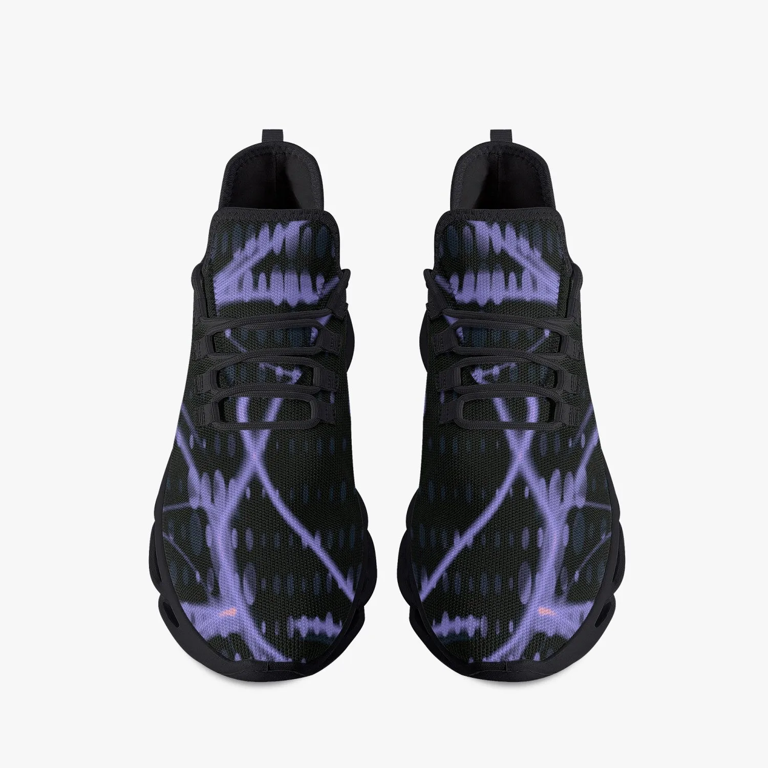 Purple Laser Mesh Knit Bounce Sneakers - Black