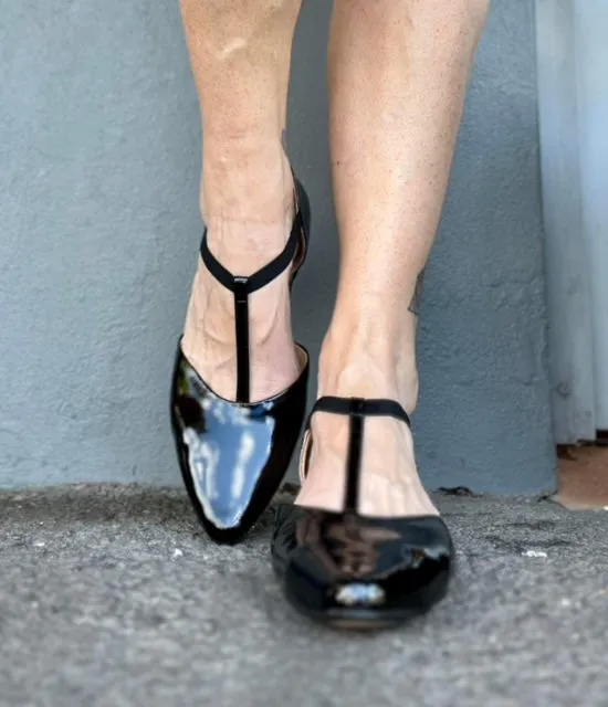 Saddie Sandal - Black Patent Leather