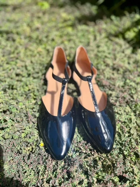 Saddie Sandal - Black Patent Leather