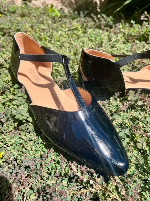 Saddie Sandal - Black Patent Leather