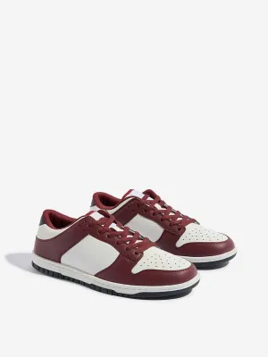 SOLEPLAY Red Colour-Blocked Lace-Up Sneakers