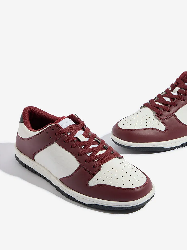 SOLEPLAY Red Colour-Blocked Lace-Up Sneakers