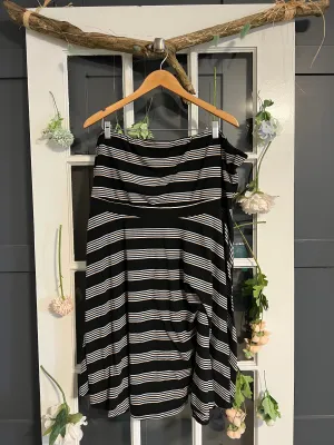 Striped Black Tube Top Dress 4X