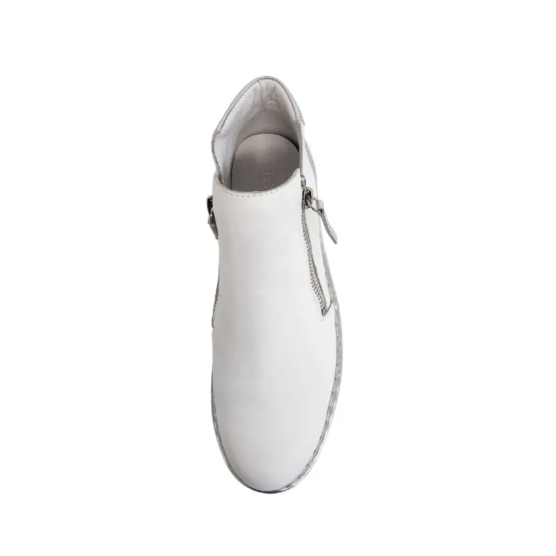Top End Edda White Silver Leather