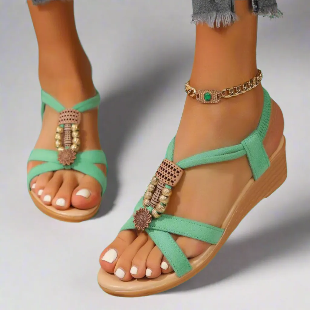 Valeska | Artisan Crafted Wedge Sandals in Premium Quality Materials