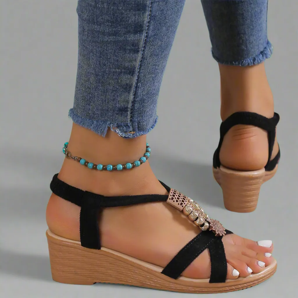 Valeska | Artisan Crafted Wedge Sandals in Premium Quality Materials