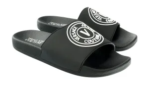 Versace Jeans Couture Black Medallion Logo Pool Slide-