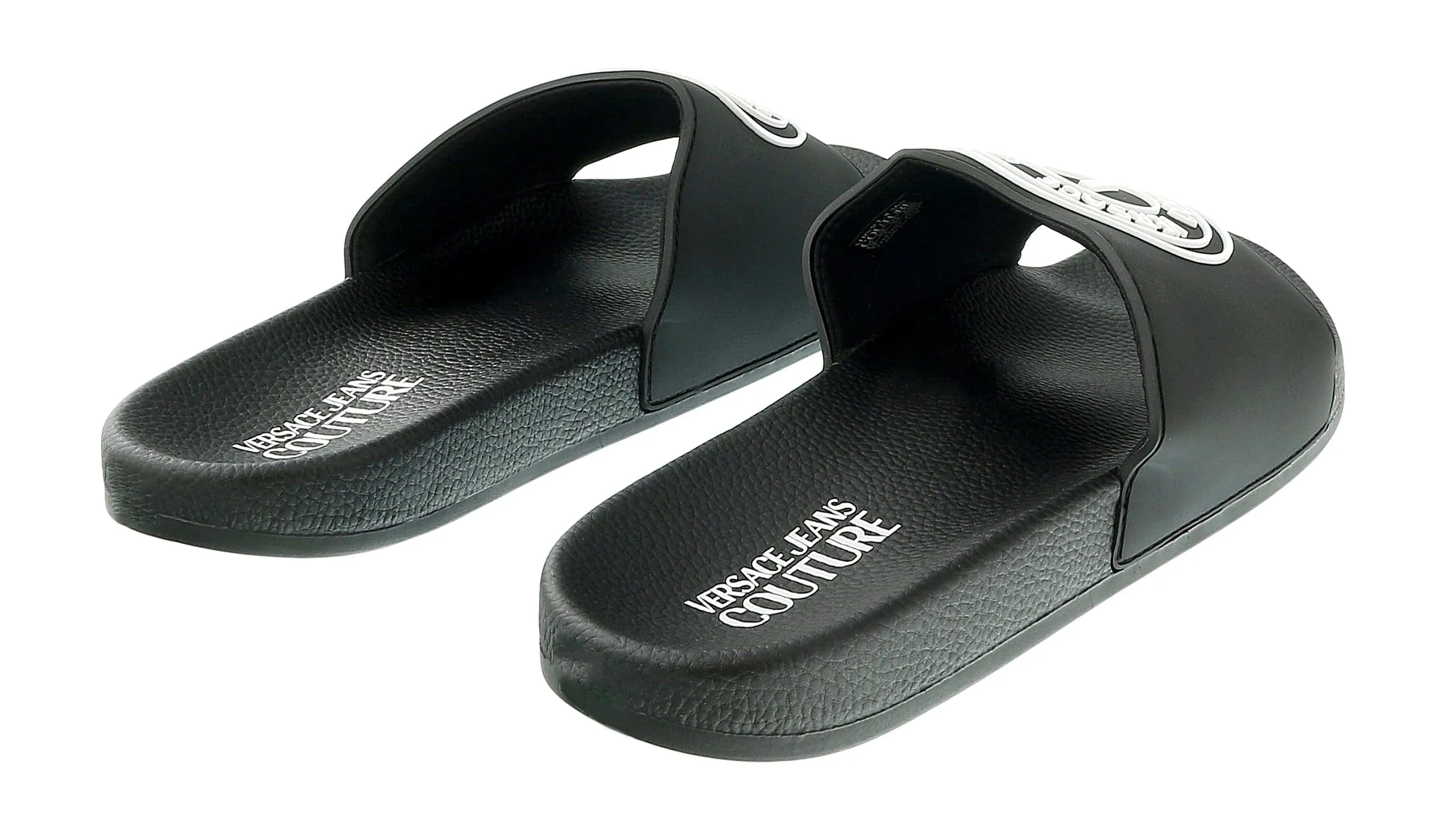 Versace Jeans Couture Black Medallion Logo Pool Slide-