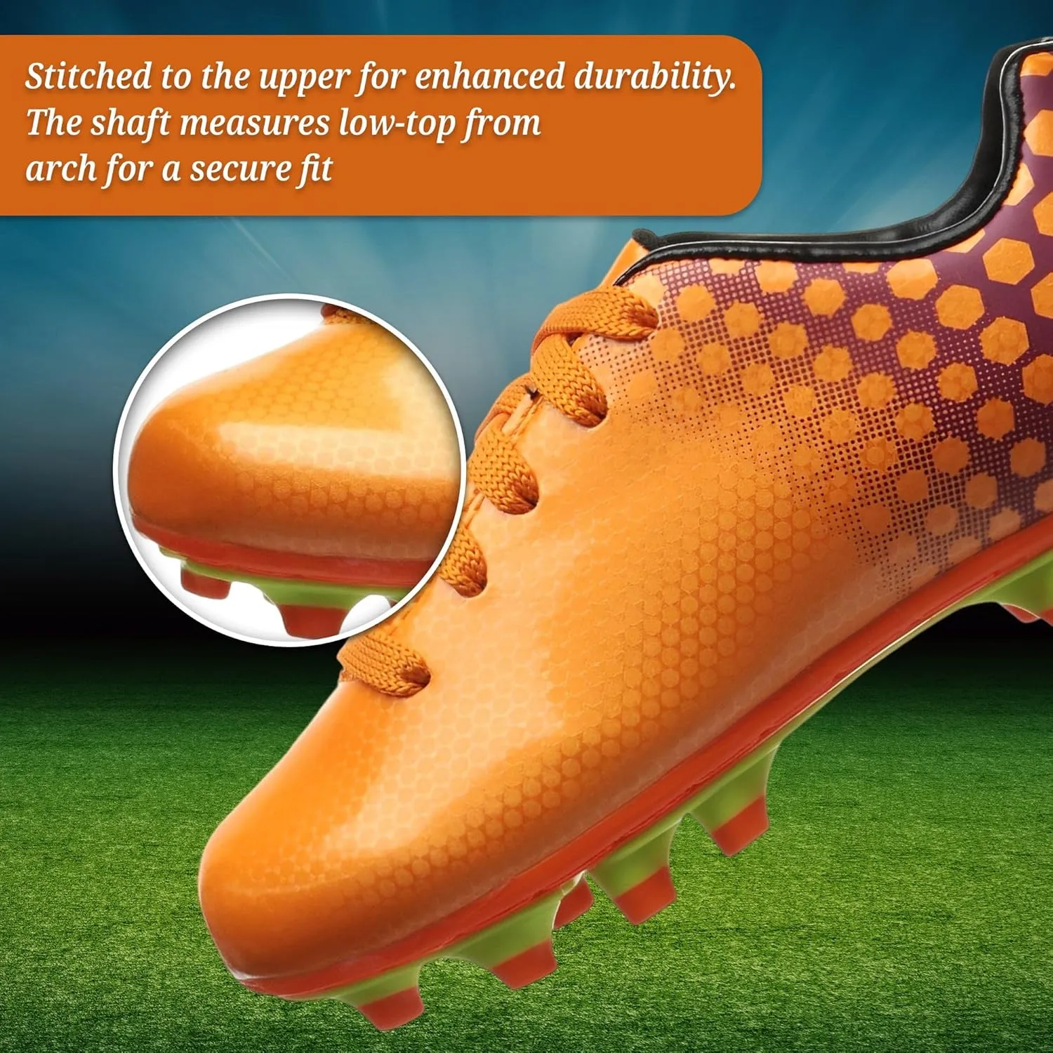 Vizari Palomar Firm Ground Soccer Shoes for Boys and Girls | Durable Synthetic Youth Soccer Cleats with Cushioned Sole for Stability | Secure Fit Kids Cleats with Padded Heel