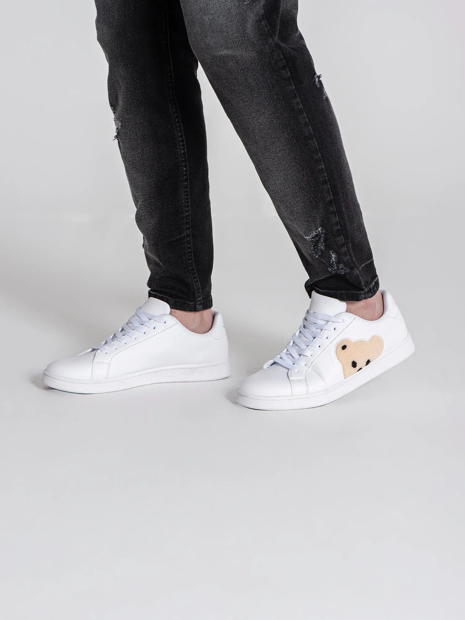 White Plush Sneakers