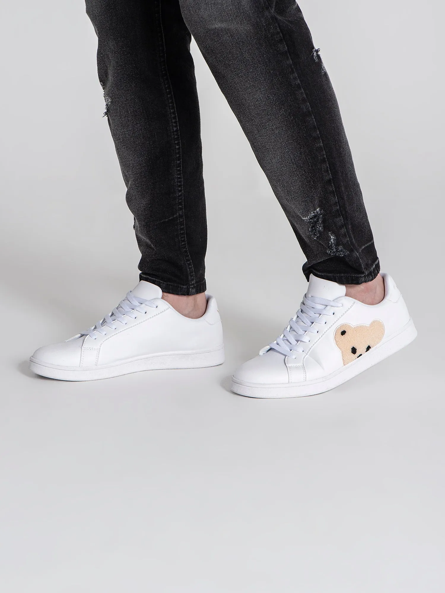 White Plush Sneakers