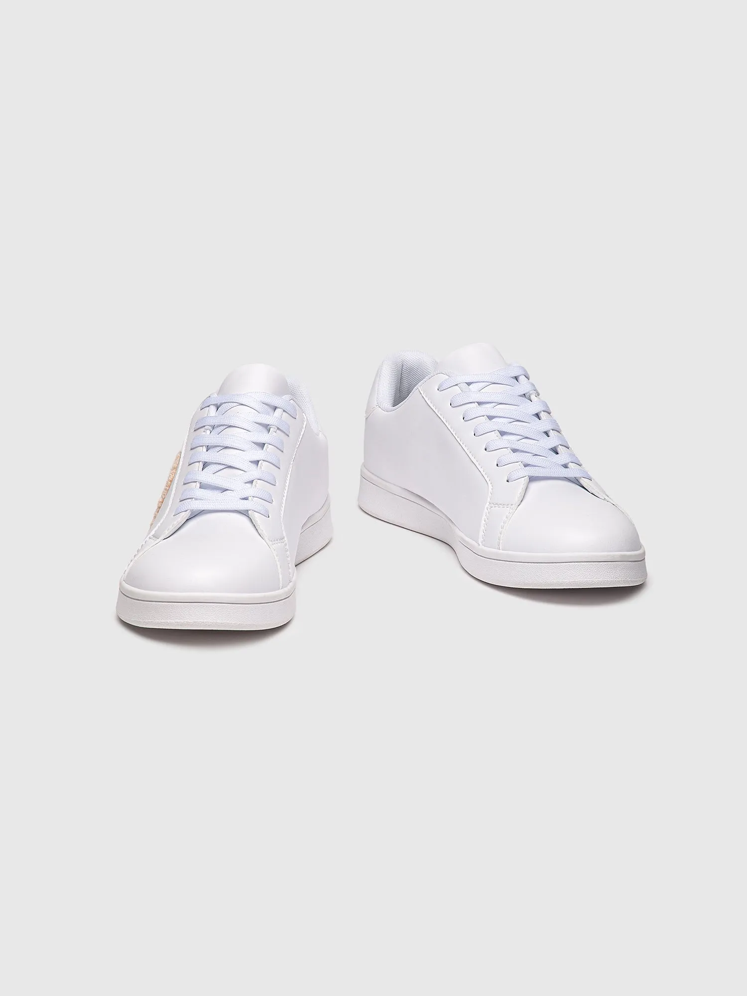 White Plush Sneakers