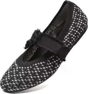 Women Mary Jane Flats Shoes Adjustable Strap Comfortable Office Dress Walking Shoes with Arch Support