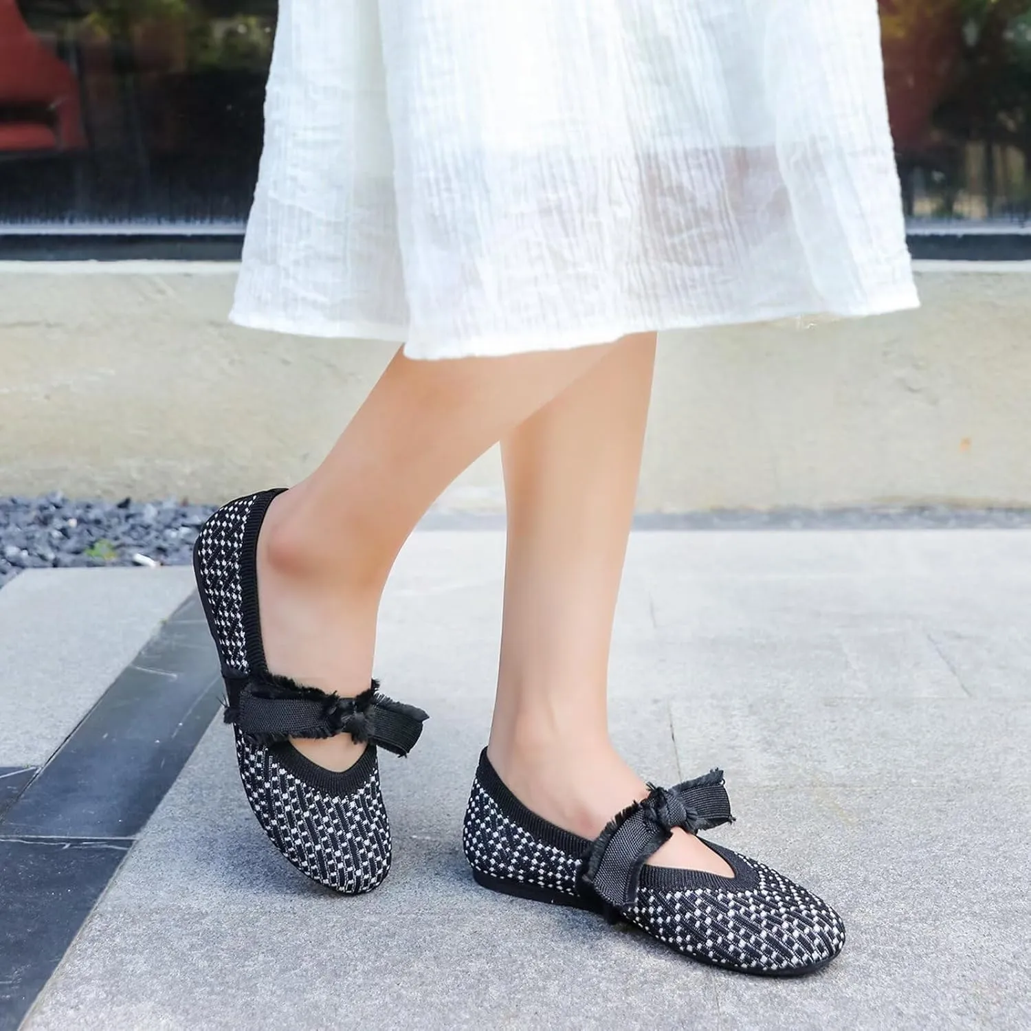 Women Mary Jane Flats Shoes Adjustable Strap Comfortable Office Dress Walking Shoes with Arch Support