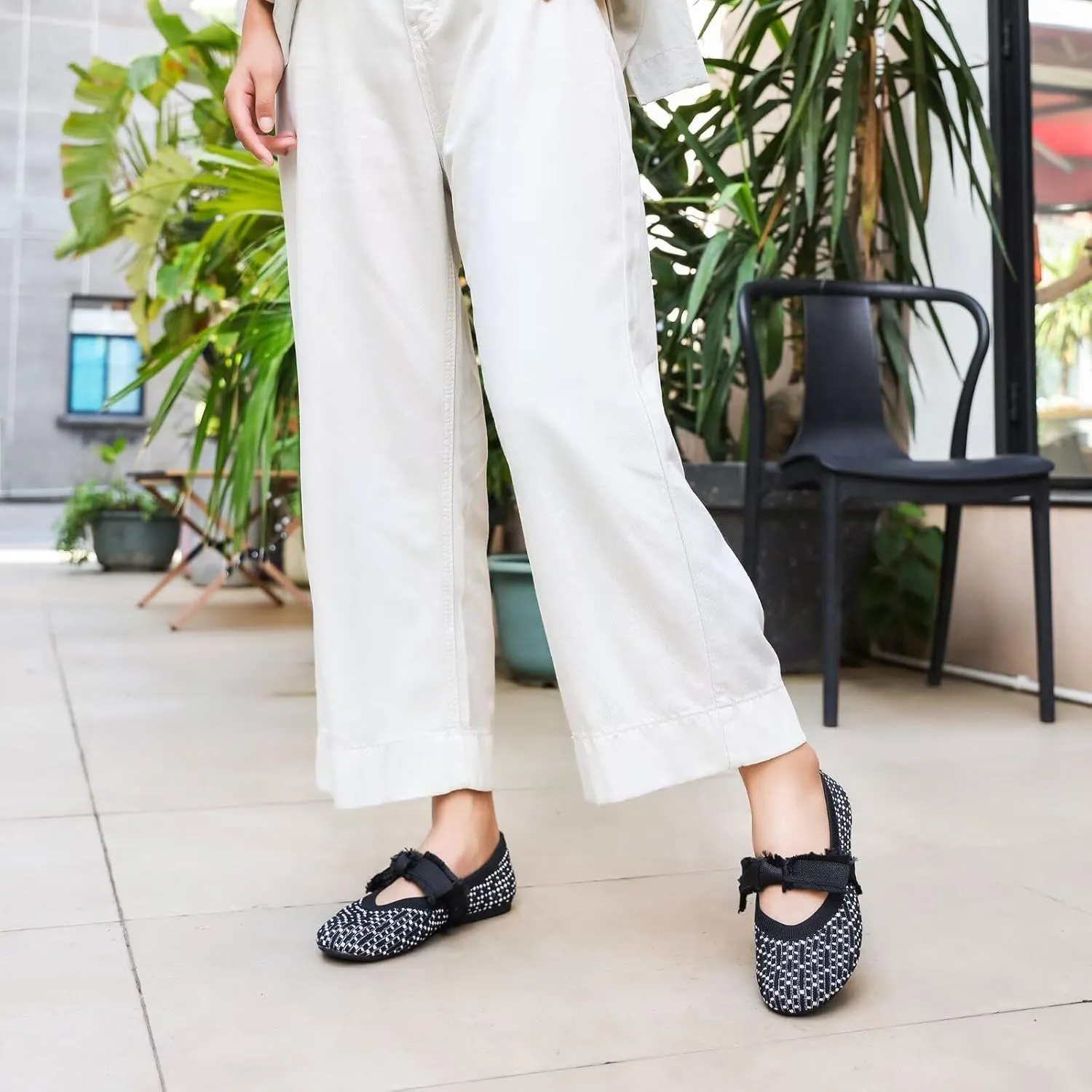 Women Mary Jane Flats Shoes Adjustable Strap Comfortable Office Dress Walking Shoes with Arch Support