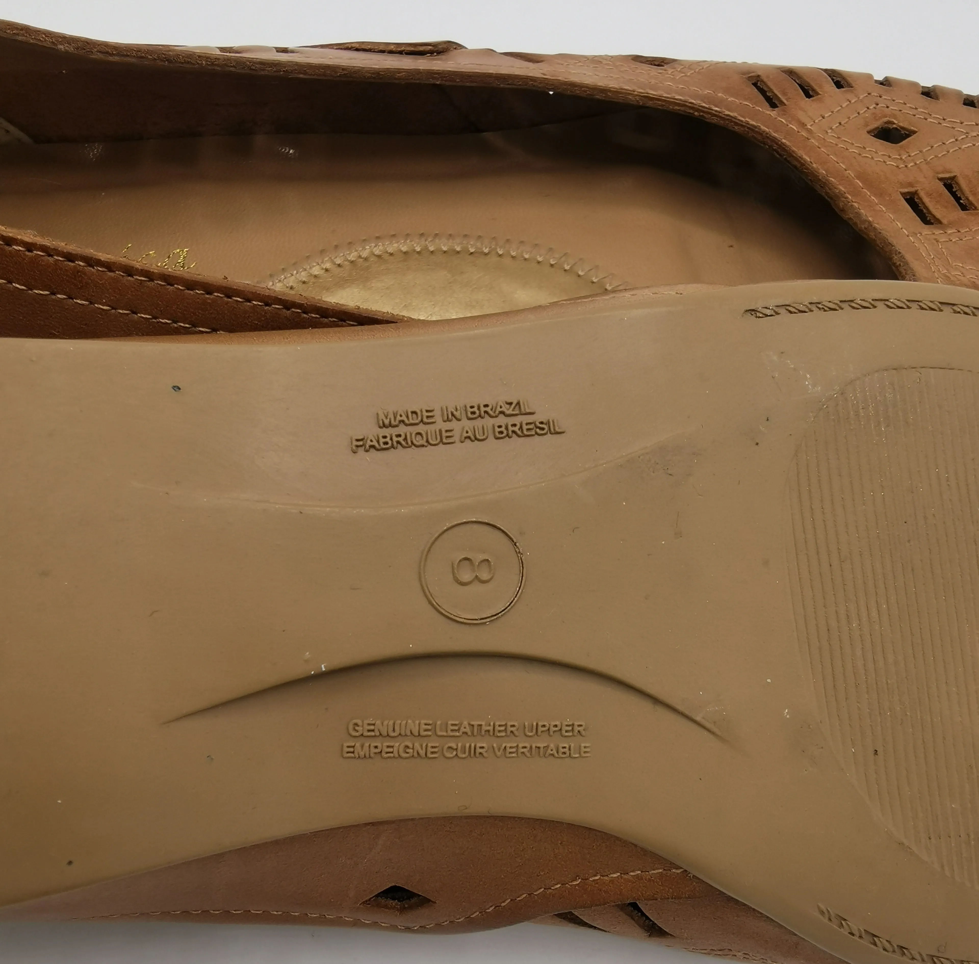 WOMENS SIZE 8M - JESSICA Sport, Leather Bohemian Flats 'Katelyn' NWB B60
