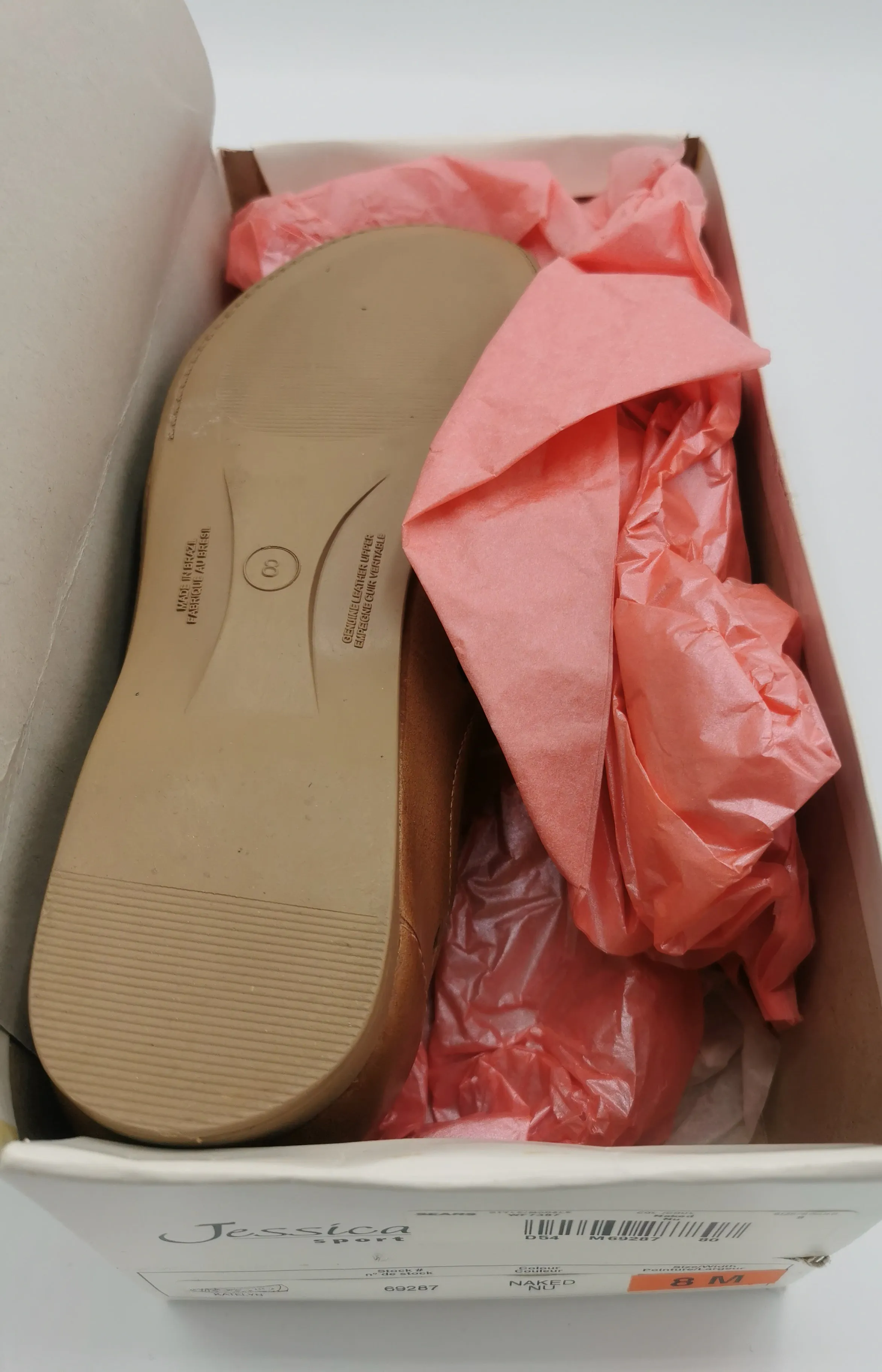 WOMENS SIZE 8M - JESSICA Sport, Leather Bohemian Flats 'Katelyn' NWB B60
